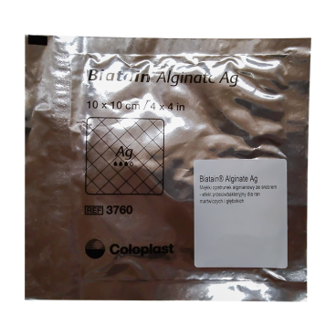 Купить Biatain Ag Alginate, Биатен Аг с серебром повязка 10х10см №1 в Москве