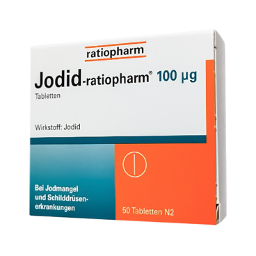 Купить Йодид Ратиофарм (Калия Йодид) ГЕРМАНИЯ Ratiopharm 100мкг таблетки №50 в Москве