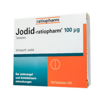Купить Йодид Ратиофарм (Калия Йодид) ГЕРМАНИЯ Ratiopharm таблетки 100мкг №100 в Москве